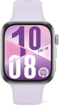 Умные часы Huawei Watch FIT 4 (серебристый, с сиреневым силиконовым ремешком, международная версия) 