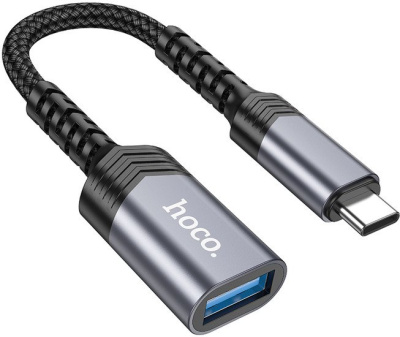 Адаптер Hoco UA24 USB Type-C - USB Type-A (0.16 м, черный) 