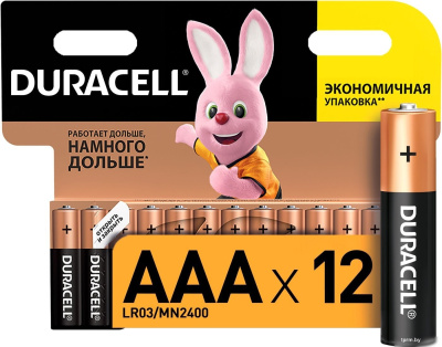 DURACELL AAA LR03/MN2400 12 шт. LR03-12BL 