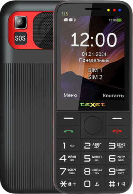 Кнопочный телефон TeXet TM-315 (черный)