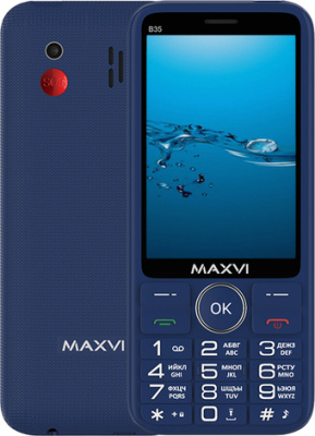 Кнопочный телефон Maxvi B35 (синий)