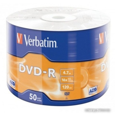 DVD-R диск Verbatim 4.7Gb 16x Verbatim DLP Matt Silver по 50 шт. в плёнке 043788 