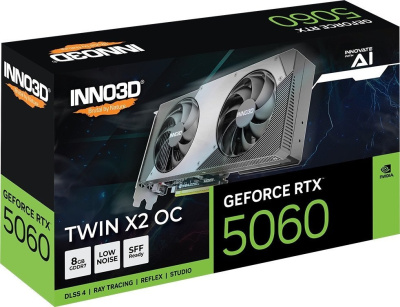 Видеокарта Inno3D GeForce RTX 5060 Twin X2 OC N50602-08D7X-169570N 