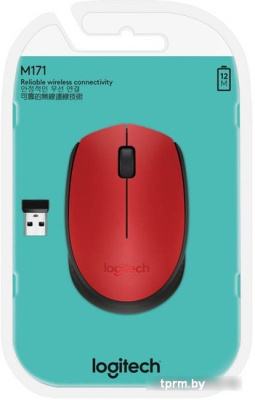 Мышь Logitech M171 Wireless Mouse красный/черный [910-004641] 