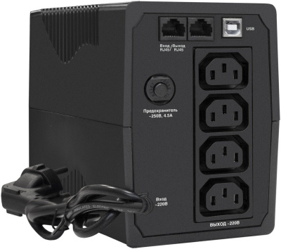 Источник бесперебойного питания ExeGate Power Back BNB-1000.LED.AVR.4C13.RJ.USB 