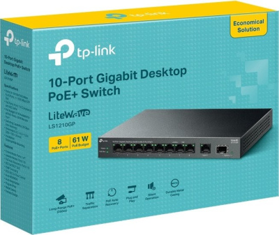 Неуправляемый коммутатор TP-Link LiteWave LS1210GP V1 