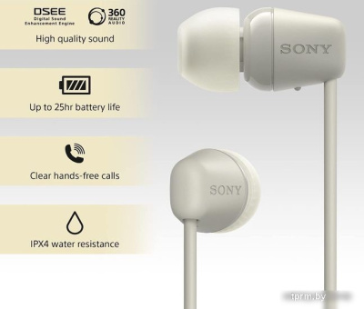 Наушники Sony WI-C100 (бежевый) 