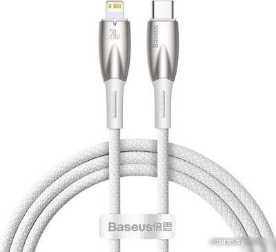 Кабель Baseus Glimmer Series Fast Charging Data Cable Type-C - Lightning 20W CADH000002 (1 м, белый) 