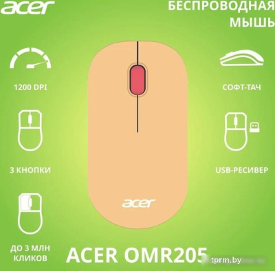 Мышь Acer OMR205 (бежевый/розовый) 