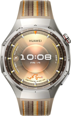Умные часы Huawei Watch GT 6 Pro 46 мм (серебристый, с коричневым плетеным ремешком, международная версия) 