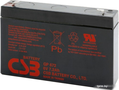 Аккумулятор для ИБП CSB GP672 (6В/7.2 А·ч) 