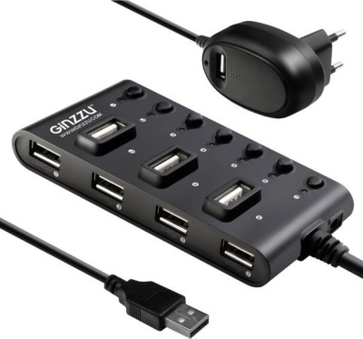 USB-хаб Ginzzu GR-487UAB 