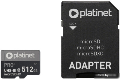 Platinet Pro 3 microSDXC PMMSDX512UIII 512GB + адаптер 
