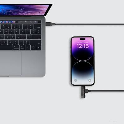 Кабель Momax DL56D 1-Link Flow Duo USB Type-C - Lightning/USB Type-C (1.5 м, черный) 