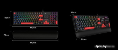 Клавиатура A4Tech Bloody S515R (черный, Bloody BLMS Red) 