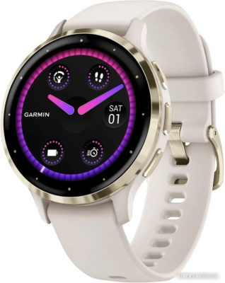 Garmin Venu 3S (слоновая кость, с силиконовым ремешком) 