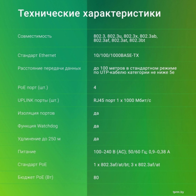 Неуправляемый коммутатор Digma DSP204G-1G-T80 