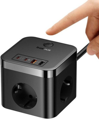 Сетевое зарядное Baseus PowerCombo Cube Power Strip 3AC+2U+2C 30W E00066400117-00 