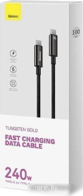 Кабель Baseus Tungsten Gold Fast Charging Data Cable USB Type-C - USB Type-C (1 м, черный) 