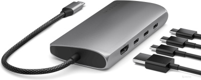 Док-станция Satechi USB-C Multiport Adapter 8K With Ethernet V3 ST-P8KEM (серый) 