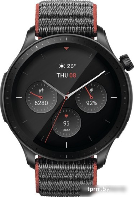 Amazfit GTR 4 (серый, с черным нейлоновым ремешком) 