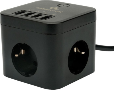 Сетевой фильтр Cablexpert CUBE-3-U4-B-1.5 