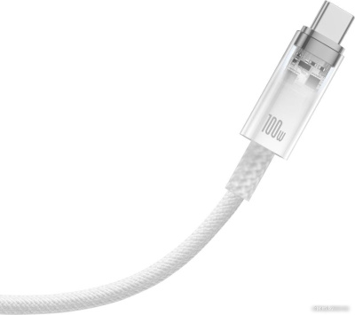 Кабель Baseus Explorer Series Fast Charging Cable Auto Power-Off For Overheating 100W USB Type-C - USB Type-C (1 м, белый) 