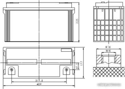 Аккумулятор для ИБП Powerman CA121000/UPS (12В/100 А·ч) 