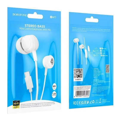 Наушники Borofone BM77 USB Type-C (белый) 