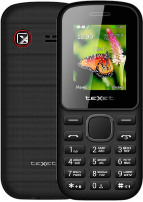Кнопочный телефон TeXet TM-130 (черный/красный)