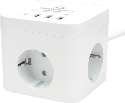 Сетевой фильтр Cablexpert CUBE-3-CU3-W-1.5 