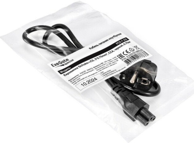 Кабель ExeGate Special PC5-0.75S-Schuko - C5/3x0.75 (0.75 м, черный) 