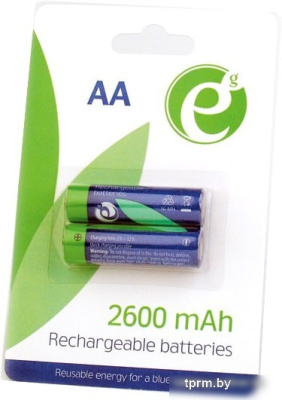 Аккумуляторы Gembird Rechargeable batteries AA 2600 mAh 2 шт. [EG-BA-AA26-01] 
