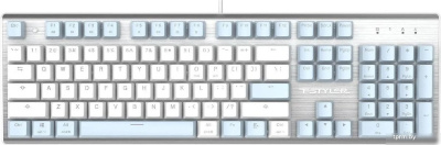 Клавиатура A4Tech Fstyler FS100 Neon (серебристый/голубой) 
