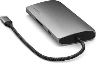 Док-станция Satechi USB-C Multiport Adapter 8K With Ethernet V3 ST-P8KEM (серый) 