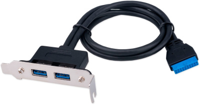 Планка Cablexpert CC-USB3-RECEPTACLE-LP 