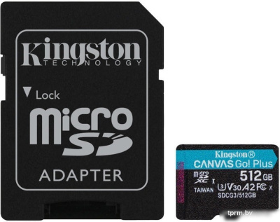 Карта памяти Kingston Canvas Go! Plus microSDXC 512GB (с адаптером) 