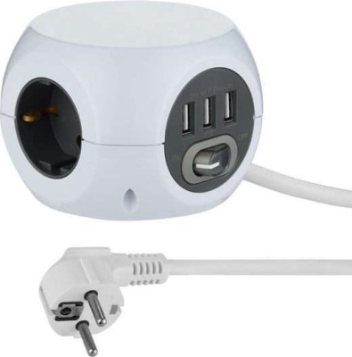 Сетевой фильтр Electraline 62078 (1.5 м, черный) 