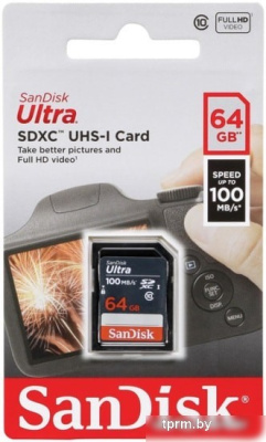 Карта памяти SanDisk Ultra SDXC SDSDUNR-064G-GN3IN 64GB 