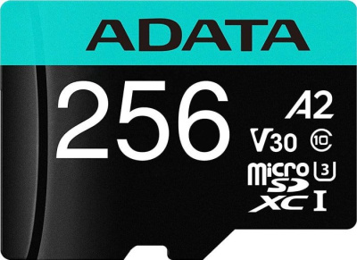 Карта памяти A-Data Premier Pro AUSDX256GUI3V30SA2-RA1 microSDXC 256GB (с адаптером) 