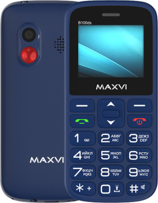 Кнопочный телефон Maxvi B100ds (синий)