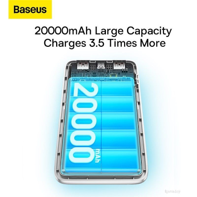 Baseus Bipow Pro Digital Display Fast Charge Power Bank 20000mAh (белый) 