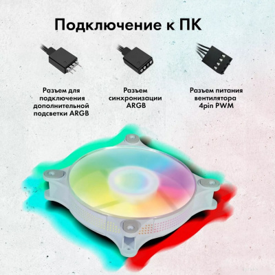 Вентилятор для корпуса GMNG GG-CF120ARGB4-PWMWH 