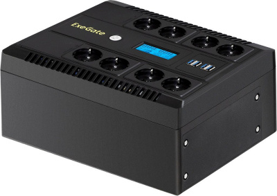 Источник бесперебойного питания ExeGate Neo Smart LHB-800.LCD.AVR.8SH.CH.USB EX293857RUS 