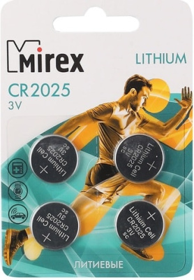 Батарейка Mirex CR2025 4 шт 23702-CR2025-E4