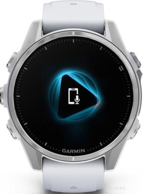 Умные часы Garmin Fenix 8 43мм (серебристый, белый ремешок) 