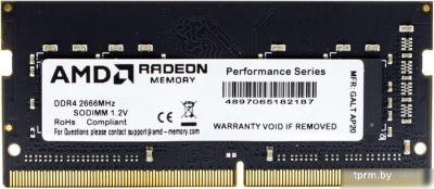 Оперативная память AMD Radeon R7 Performance 4GB DDR4 SODIMM PC4-21300 R744G2606S1S-U 