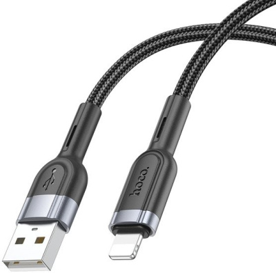 Кабель Hoco U117 USB Type-A - Lightning (1.2 м, черный) 