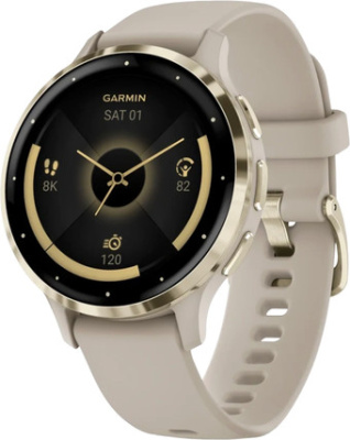 Умные часы Garmin Venu 3S (френч-грей, с силиконовым ремешком)