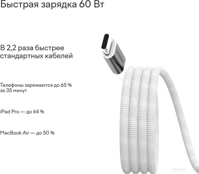 Кабель Magssory CBL001 (1.2м, серебристый) 